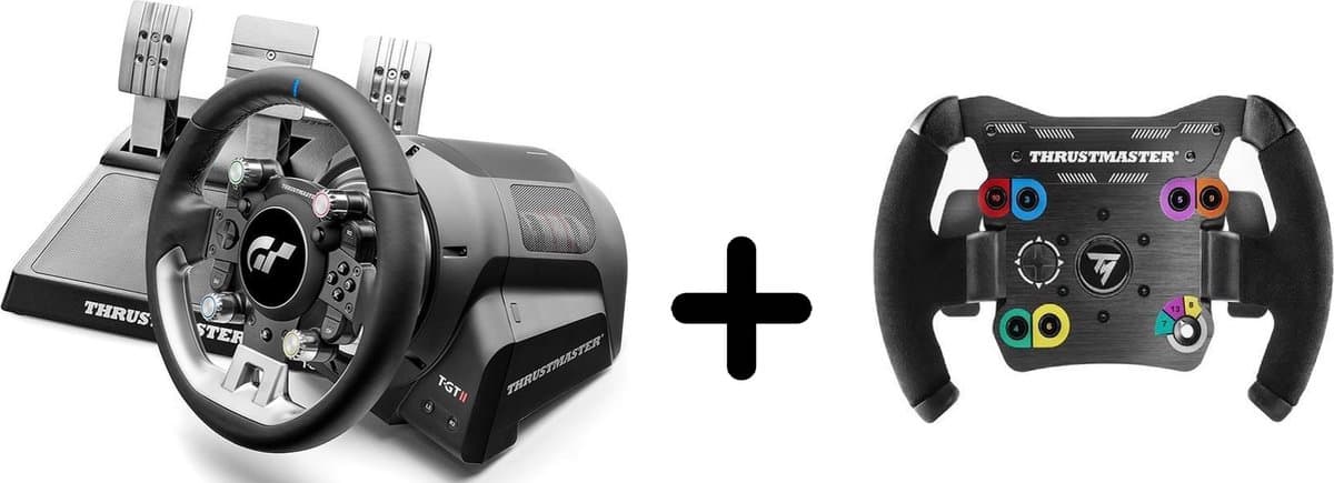 Thrustmaster T-GT II - Racestuur met 3 Pedalen + Open Wheel Racestuur - Add-On - PS5, PS4, PC — afbeelding 1