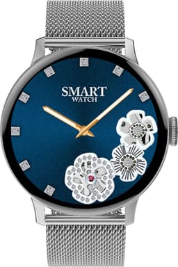 Belesy® NUMBER 2 - Smartwatch Heren – Smartwatch Dames - Horloge – Stappenteller – Calorieën - Hartslag – Sporten - Splitscreen - Kleurenscherm - Full Touch - Bluetooth Bellen – Staal – Milanees - Zilver - Moederdag — thumbnail 4