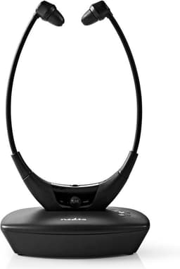 Nedis Draadloze TV-Koptelefoon - RF, frequentie 868 MHz - In-Ear - Batterij 1 werkingstijd standaard verbruik: 270 min - 35 m - Digitale Audio - Balanscontrole - Zwart — thumbnail 1