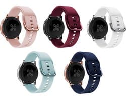 Fungus - 5 Pack - Smartwatch bandjes - Geschikt voor Samsung Galaxy Watch 6 (incl. Classic), Watch 5 (incl. Pro), Watch 4, Watch 3 41mm, Active 2 - Horloge 20mm - Siliconen