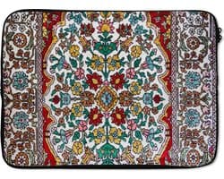 Laptophoes 14 inch - Perzisch Tapijt - Vloerkleed - Patronen - Kleuren - Laptop sleeve - Binnenmaat 33x23 cm - Zwarte achterkant