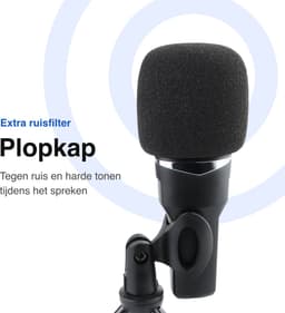 USB Microfoon met standaard - Gaming - Podcast - Voor Pc en console - Standaard - Incl. Plopkap - Zwart - Vivid Green — thumbnail 4