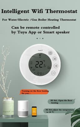 TechU™ Smart Thermostaat Round – Wit – Alleen voor Gas Boiler – Wifi & App – Google Assistant & Alexa – Persoonlijk programma instelbaar — thumbnail 5