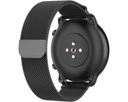 Strap-it Milanees bandje 20mm - luxe smartwatch horlogeband geschikt voor Samsung Galaxy Watch 42mm / Active / Active2 - 40 & 44mm / Galaxy Watch 3 41mm / Gear Sport - Amazfit Bip / GTS 1-2-3-4 / GTR 42mm - zwart