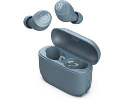 JLab Go Pop Draadloze Oordopjes - Bluetooth Oortjes Draadloos - 35 uur Batterijduur - Be Aware Audio - Met Microfoon - Geschikt voor Android en Apple - Ijzerblauw