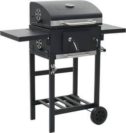 vidaXL Houtskoolbarbecue met onderplank zwart — thumbnail 1