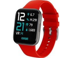 OOQE WATCH PRO 6 - Smartwatch Heren en Dames | Geschikt voor iOS en Android | Full HD | Notificaties | Gezondheidsanalyse | Sportanalyse | GPS koppeling | Music & Call Control | Spelletjes | Ergonomisch | Nederlandstalig | Rood