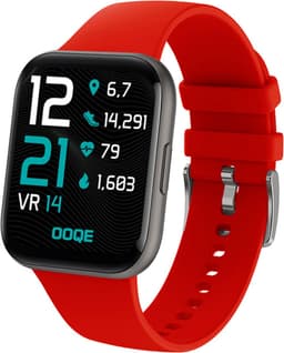 OOQE WATCH PRO 6 - Smartwatch Heren en Dames | Geschikt voor iOS en Android | Full HD | Notificaties | Gezondheidsanalyse | Sportanalyse | GPS koppeling | Music & Call Control | Spelletjes | Ergonomisch | Nederlandstalig | Rood — thumbnail 1