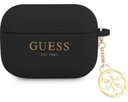 Guess Charms Silicone Case voor Apple Airpods Pro 1 (1e generatie) - Zwart