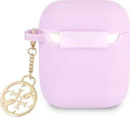 Guess Charms Silicone Case voor Apple Airpods 1 & 2 - Paars — thumbnail 3