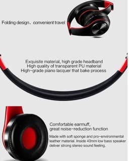 DrPhone Draadloze Bluetooth 5.0 Koptelefoon met 4 functies - SD kaart - FM - AUX - Handsfree Met Microfoon & Diepe Bass - Wit/Goud — thumbnail 5