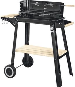 Grote Barbecue BBQ ideaal in de zomer met wielen - extra barbequespies van 70cm - — thumbnail 1