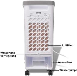 Kinzo Luchtkoeler 4L 270m3/h - Aircooler met Koelelementen - Incl. Afstandsbediening - Timerfunctie 7,5 Uur - Kunststof - Wit — thumbnail 5