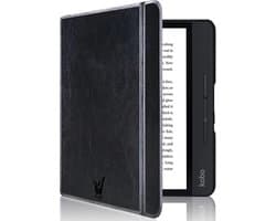 Hoes geschikt voor Kobo Libra H2O - Book Case Kunstleer Wallet Cover Hoesje Zwart