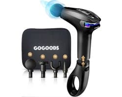 GoGoods® Massage Gun Mini - Luxe Massage Pistool - Met Verlengstuk - 45db - Draadloos - 8 Standen - 4 Opzetstukken - Incl. Koffer