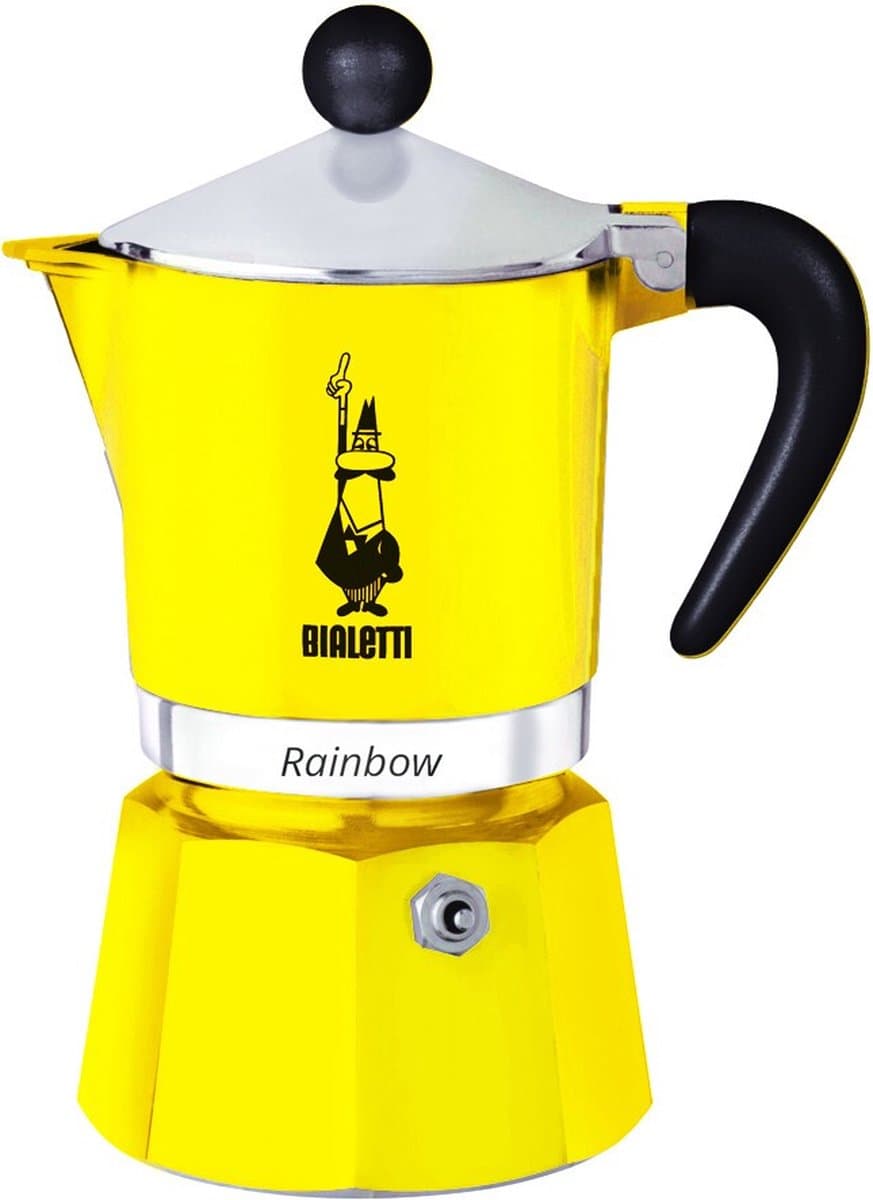 Bialetti Rainbow Geel Percolator 200ml – 3 kops — afbeelding 1