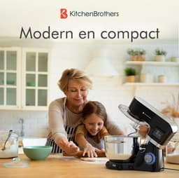 KitchenBrothers Keukenrobot - Keukenmachine - Touch Display en Timer - BPA-vrij - 6,2L - Keukenmixer - 1400W - Zwart — thumbnail 2