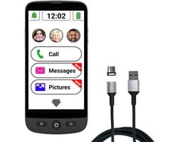 Swissvoice S510M Senioren Smartphone Simlockvrij - 4G+ - SOS knop achterop het toestel - Android 12 - Whatsapp