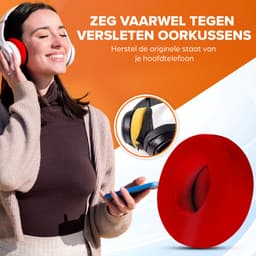Oorkussens geschikt voor Beats By Dr. Dre Solo 2.0/3.0 wireless - Koptelefoon oorkussens voor Beats Solo rood — thumbnail 4