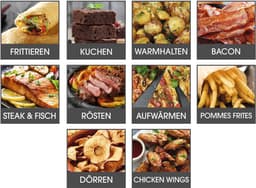 GOURMETmaxx Dubbelkamer Airfryer 2x 3,5L - Roestvrij staal | Airfryer Oven met synchroon-kookzones, timerfunctie & touchdisplay | energiezuinig frituren | 10 programma's | 2400 watt | heteluchtoven — thumbnail 13