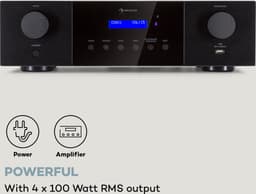Auna AMP-4000 DAB hifi-stereoversterker, DAB+-radio, stereoversterker, USB-afstandsbediening, versterker met LED-display, hifi-versterker, zwart — thumbnail 3