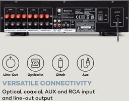 Auna AMP-4000 DAB hifi-stereoversterker, DAB+-radio, stereoversterker, USB-afstandsbediening, versterker met LED-display, hifi-versterker, zwart — thumbnail 4