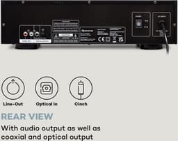 Auna CD-1000 DG, hifi-cd-speler, USB, MP3, afstandsbediening, cd-speler met LED-display, cd-receiver van aluminium, zwart — thumbnail 5