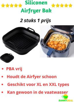 DannyDeal™ - 2 stuks Siliconen Airfryer bak - Ovenschaal - Bakvorm - BPA vrij - 20.1 CM - Vaatwasser bestendig - Hitte bestending tot 240 graden — thumbnail 3