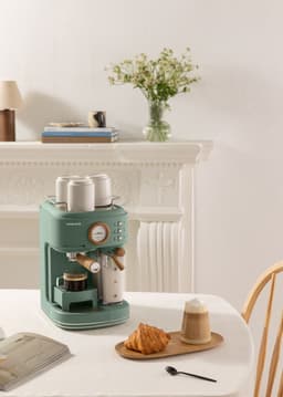 CREATE - Espressomachine - 20bar halfautomatische - Met melkreservoir - Kleur Sage - THERA RETRO PRO — thumbnail 5