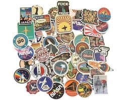 Sticker Mix: Reizen, America & Nasa - 50 Stickers voor Laptop - Kofferstickers - 4x6CM