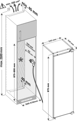 Inventum IKK0882D 88 cm stille energiezuinige inbouw koeler - Koelkast - Superkoelen - Deuralarm - Vakantiestand - 126 liter - Vershoudlade - Deur op deur - Wit — thumbnail 7