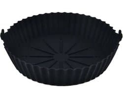*** Universeel Airfryer Siliconen Bakje - Siliconen Bakje Geschikt voor Airfryer - Airfryer Accessoires - Zwart - van Heble® ***