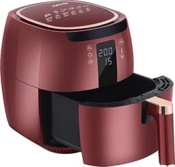 Swiss Pro+ - SP-DAF7LR - airfryer XXXL - Intelligente Heteluchtfriteuse Digitaal- 7 L - XXXL - New Model 2026 - GRATIS Recepten Boek - Touchscreen - TURBO Opwarmen - Rood - 7 liter — thumbnail 1