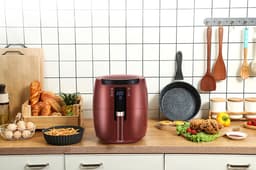 Swiss Pro+ - SP-DAF7LR - airfryer XXXL - Intelligente Heteluchtfriteuse Digitaal- 7 L - XXXL - New Model 2026 - GRATIS Recepten Boek - Touchscreen - TURBO Opwarmen - Rood - 7 liter — thumbnail 7