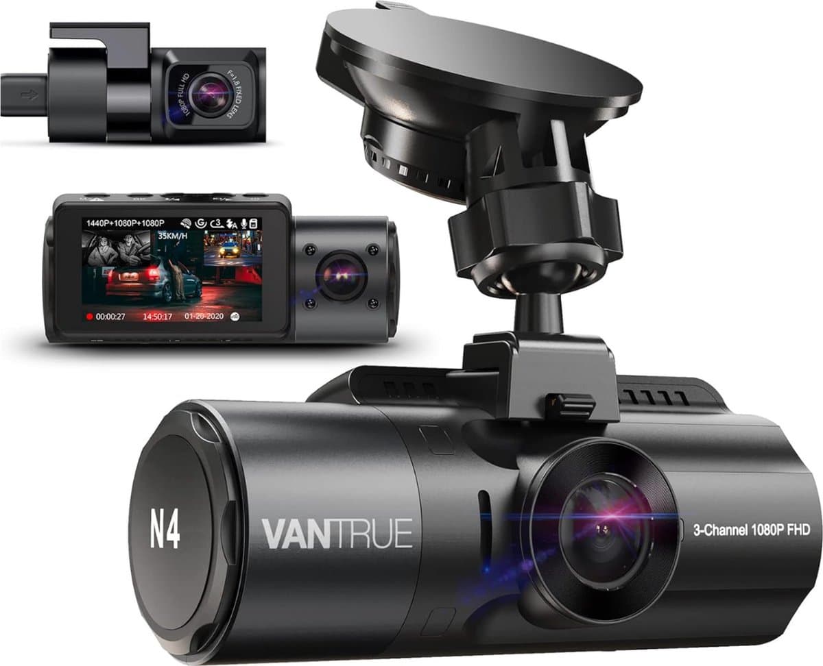 Professionele dashcam voor auto - 4K 3840P x 2160P voor infrarood nachtzicht - 24/7 parkeermodus - hittebestendig - dashcam van G-sensor - 512GB — afbeelding 1