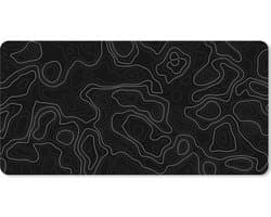 Muismat 100x50 cm - Bureaumat kantoor zwart - Computer en desktop accessoires - Muis en bureau mat onderlegger - Zwarte bureaulegger xl - Mousepad xxl - Kantoorartikelen decoratie - Muismatten office desk anti slip - Kantoormeubelen
