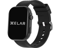 Xelar Slim - Smartwatch - Heren & Dames - Horloge - Bellen - Hartslagmeter, Saturatiemeter & Bloeddrukmeter - Kcal Teller - HD Touch Screen - Geschikt voor iOS & Android - Zwart