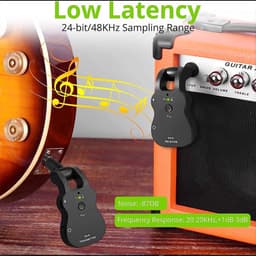 Draadloze Instrument Audio Zender & Ontvanger - 2.4Ghz - Gitaar, Bass, Keyboard & Electrische Drum - EN-9 - Zwart — thumbnail 5