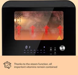 Klarstein 18 L Heteluchtfriteuse, Airfryer met Stoom- en Droogfunctie, Snelle XXL Heteluchtfriteuse, Timer, 10 Programma’s, Airfryer voor Heteluchtfrituren, 2450 W Heteluchtfriteuse zonder Vet — thumbnail 6