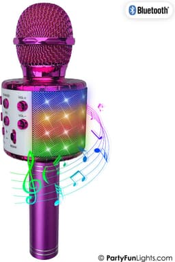 PartyFunLights - Karaoke Microfoon Bluetooth - Pink - Karaoke Set - Voor Kinderen en Volwassenen - Draadloos - Echo - Met Speaker - LED Licht - Nederlandse Handleiding — thumbnail 2