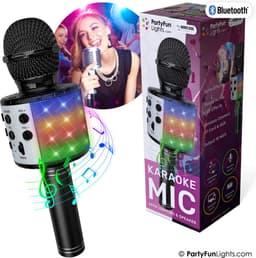 PartyFunLights - Karaoke Microfoon Bluetooth - Zwart - Karaoke Set - Voor Kinderen en Volwassenen - Draadloos - Echo - Met Speaker - LED Licht - Nederlandse Handleiding — thumbnail 3
