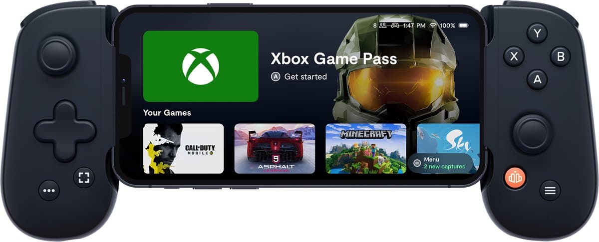Backbone One (Lightning) - Mobiele Controller voor iPhone - Zwart - 1 maand gratis Xbox Game Pass Ultimate inbegrepen — afbeelding 1