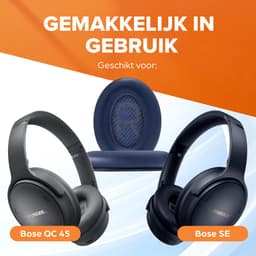 Vervangende oorkussens voor Bose QuietComfort 45 / QC45 / QuietComfort SE - Oorkussens voor koptelefoon - Ear pads headphones - Blauw — thumbnail 4