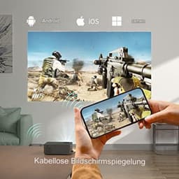 Mini beamer - Mini projector - Mini beamer smartphone - Mini beamer met wifi en bluetooth - Zwart — thumbnail 4