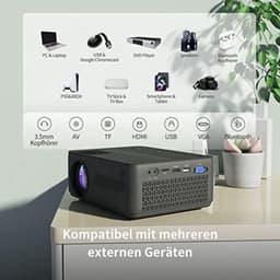 Mini beamer - Mini projector - Mini beamer smartphone - Mini beamer met wifi en bluetooth - Zwart — thumbnail 3