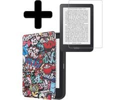 Hoes Geschikt voor Kobo Clara 2E - E-reader Bescherm Hoesje Case Sleep Cover Met Screenprotector - Hoes Geschikt voor Kobo Clara 2E Hoesje - Graffity