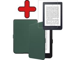 Hoes Geschikt voor Kobo Nia - Met Screenprotector - Luxe E-reader Bescherm Case - Hoesje Book Cover - Donkergroen