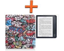 Hoesje Geschikt voor Kobo Libra 2 Hoes Book Case Trifold - Hoes Geschikt voor Kobo Libra 2 Hoesje Book Cover Met Screenprotector - Graffity