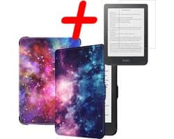 Hoes Geschikt voor Kobo Clara HD Hoesje Bookcase Cover Hoes Met Screenprotector - Hoesje Geschikt voor Kobo Clara HD Hoes Cover Case - Galaxy