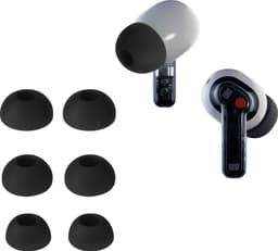 kwmobile 6x cover voor in-ear oortjes geschikt voor Nothing ear (2) - Vervangende oordopjes van siliconen in zwart - 3 maten — thumbnail 1